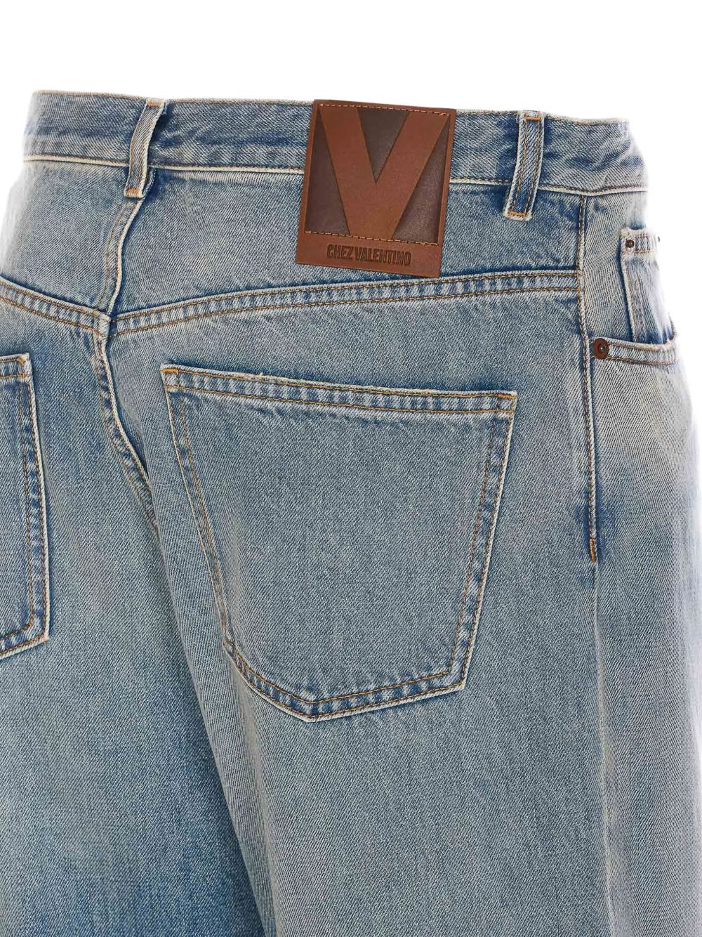 jacquard-hem wide-leg jeans - 3