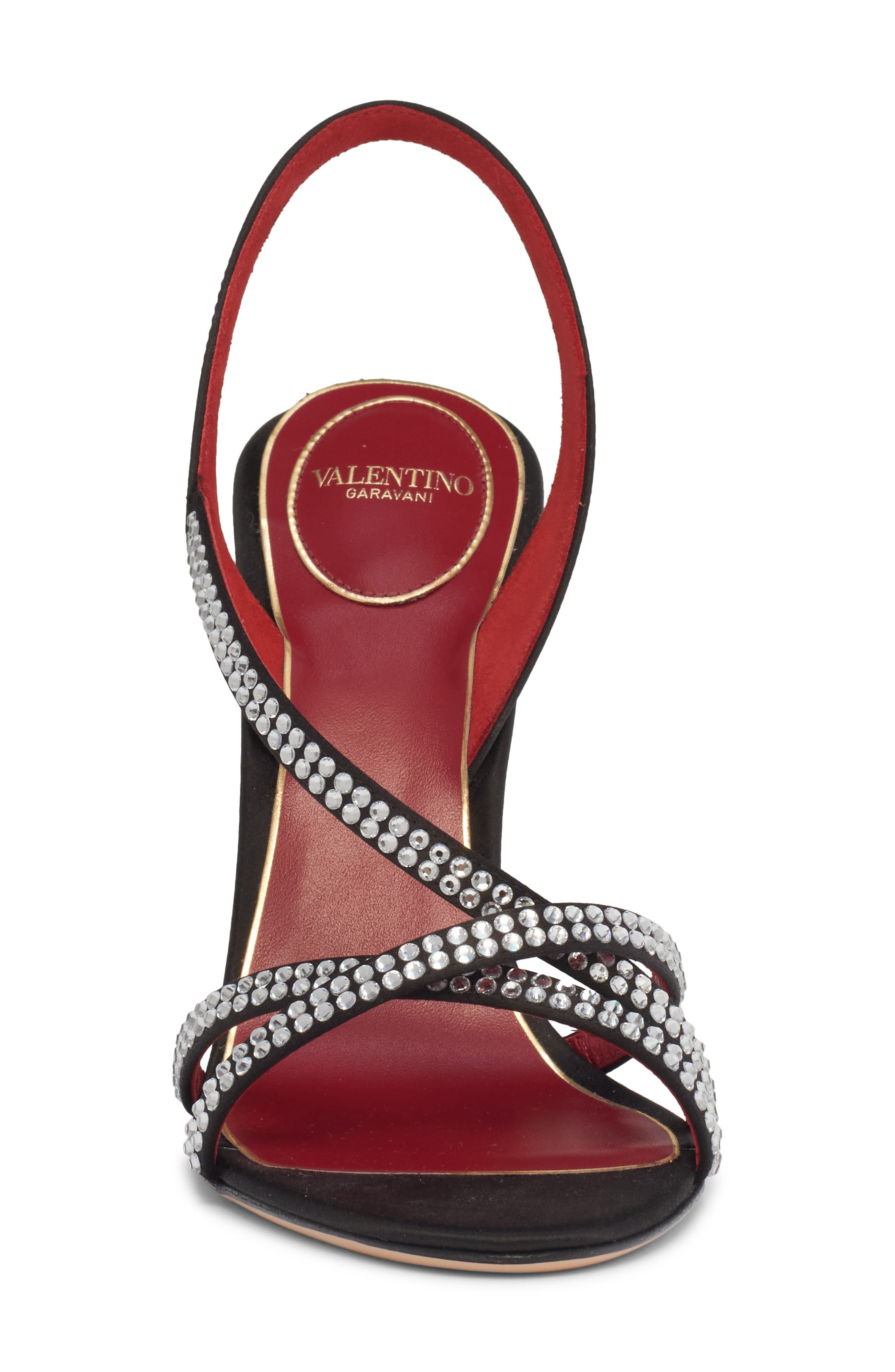 Valentino Crystal Embellished Slingback Sandal in Nero/Crystal at Nordstrom - 4