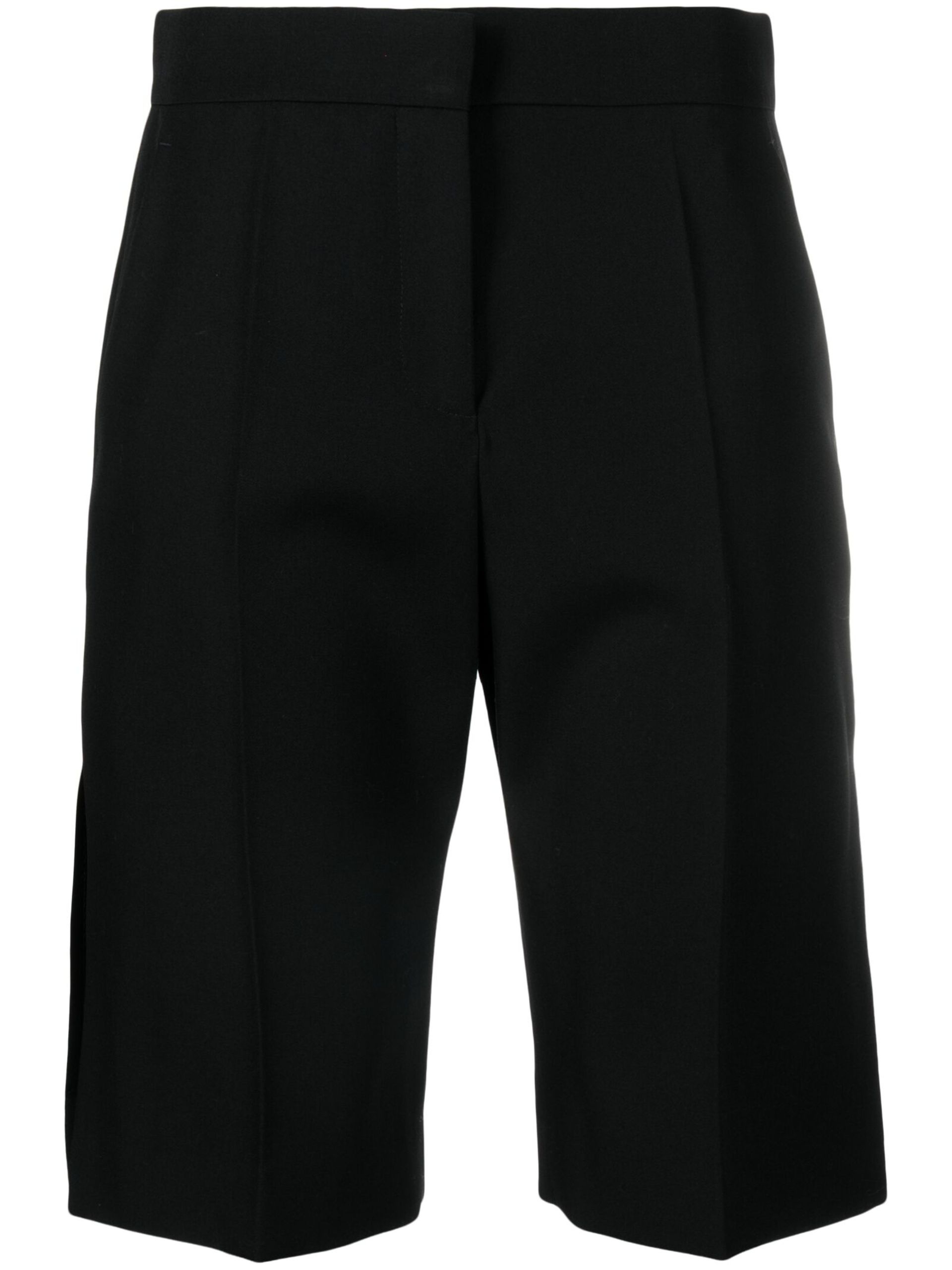 Black Tailored Wool Shorts - 1