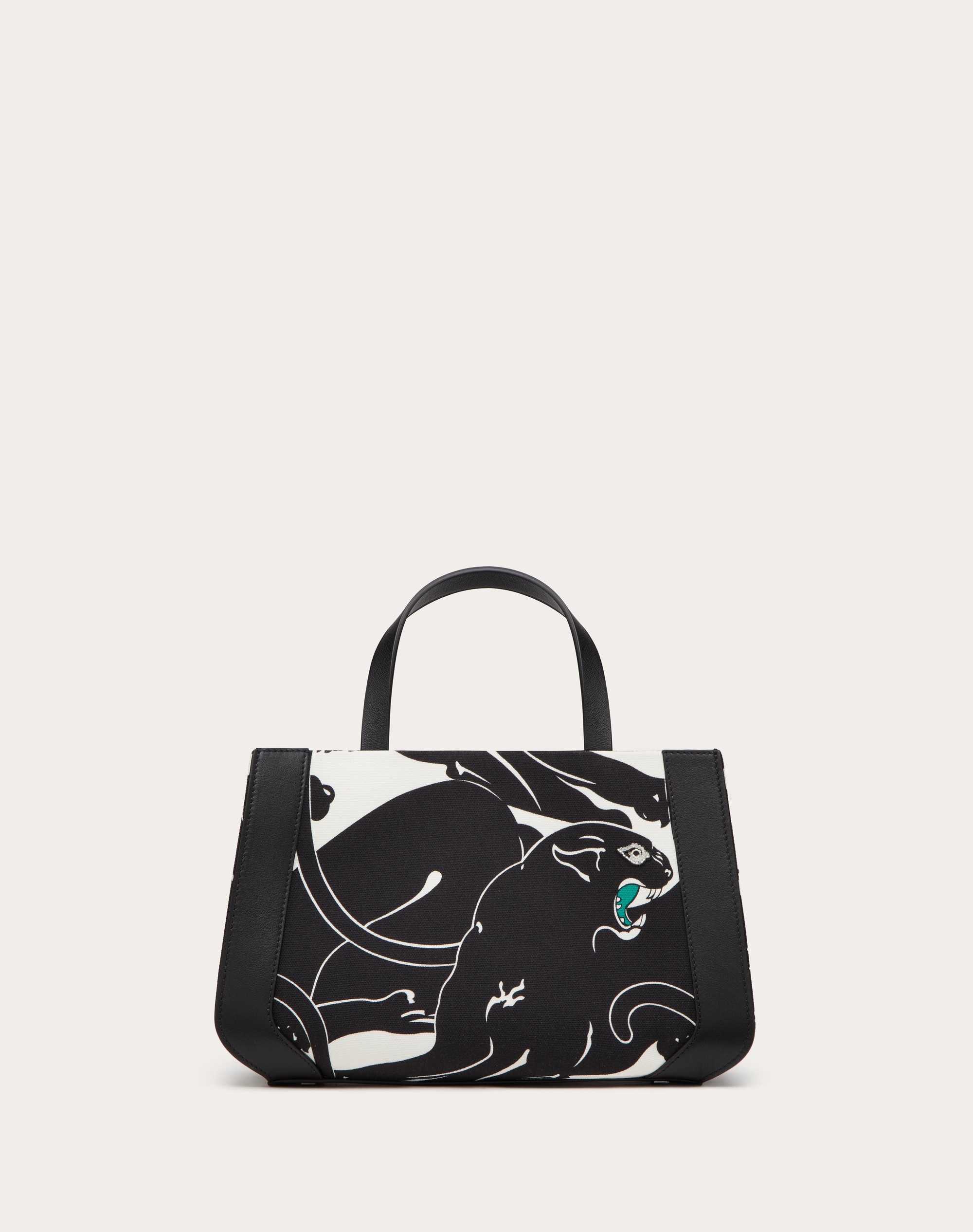 VALENTINO GARAVANI ESCAPE SMALL CANVAS HANDBAG WITH PANTHER PRINT - 4