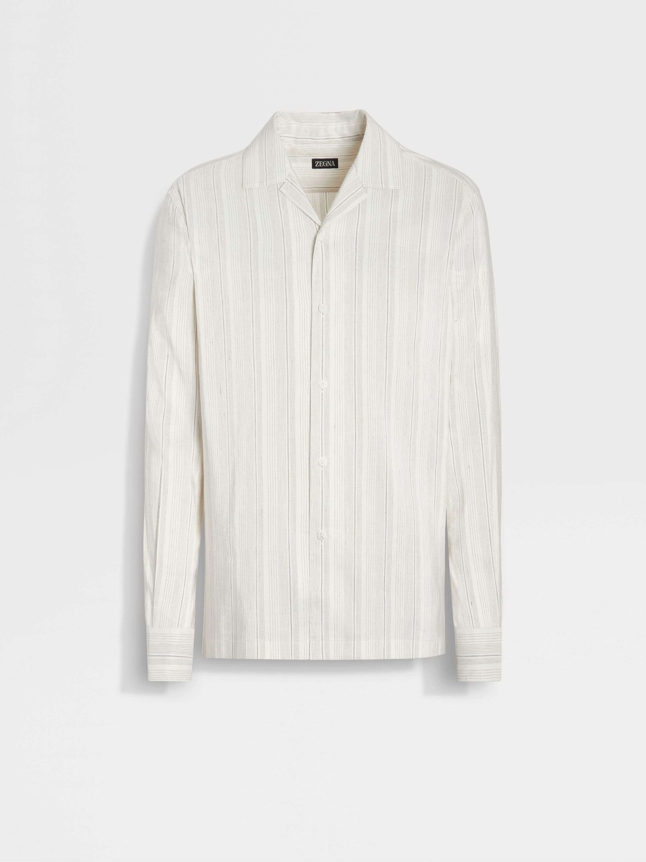 COTTON LINEN AND SILK CROSSOVER BLEND SHIRT - 1