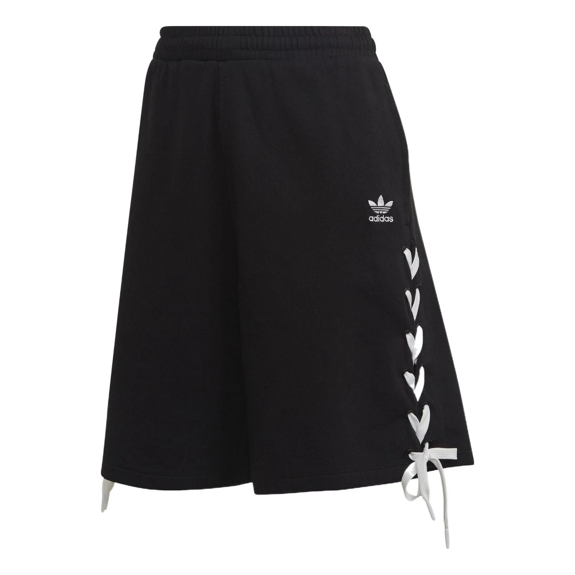 (WMNS) adidas Trefoil Side Striped Elastic Waist Loose Shorts 'Black White' HS2602 - 1