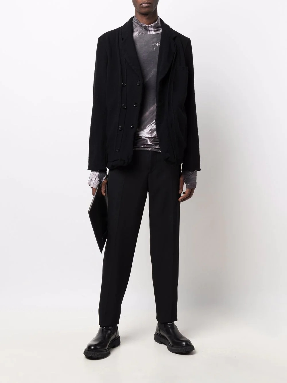 single-breasted knitted blazer - 2