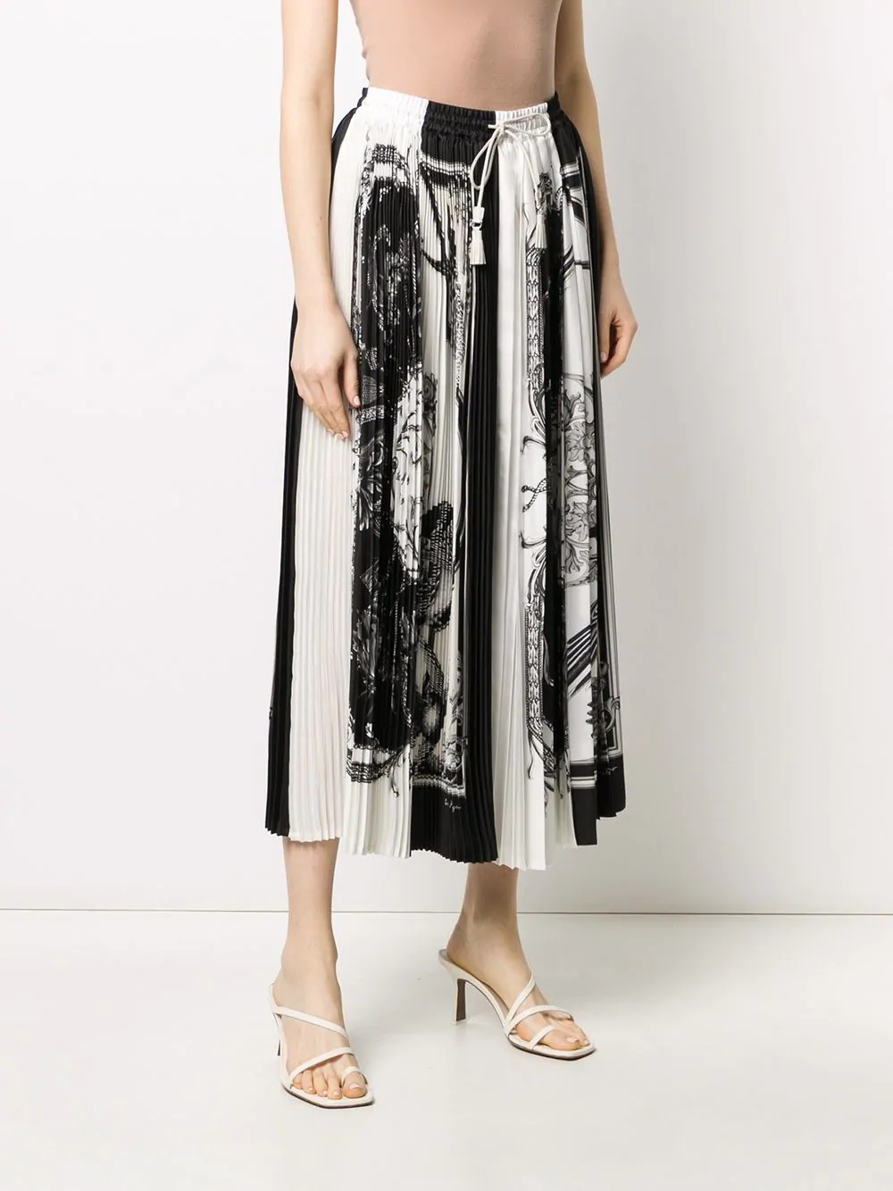 Gonna-print pleated midi skirt - 3