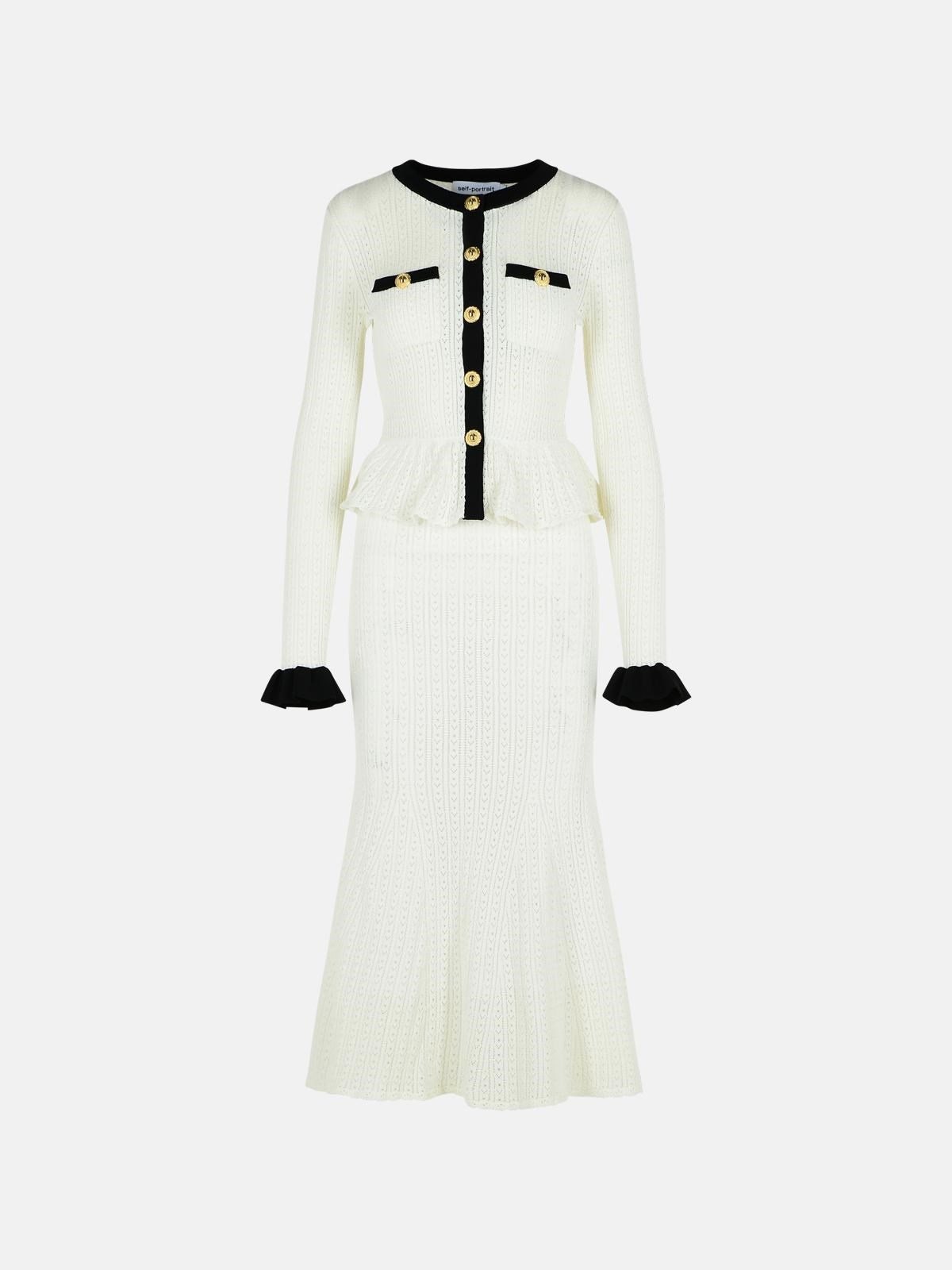 WHITE VISCOSE BLEND DRESS - 1