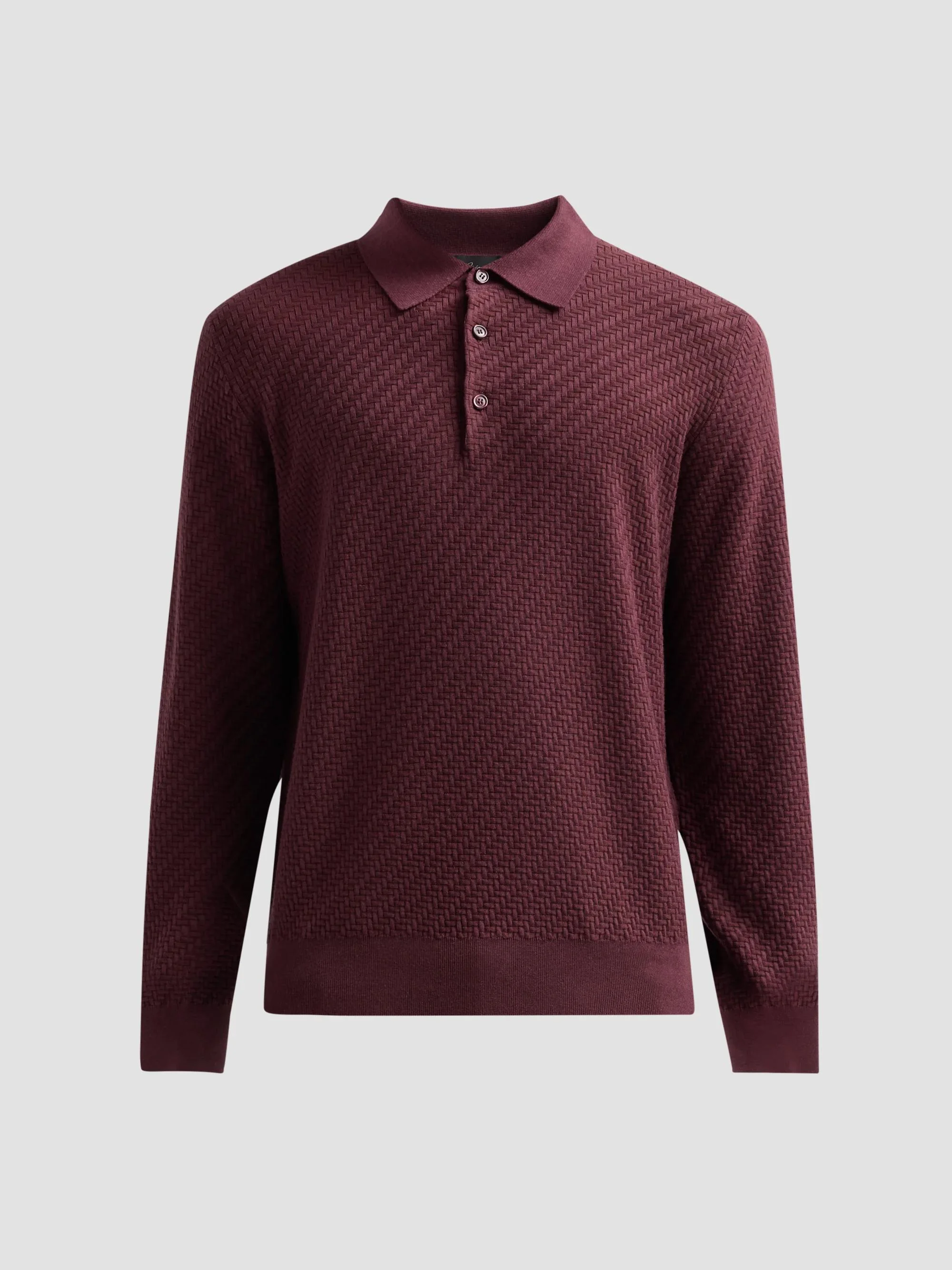 Men's Cotton-Silk-Cashmere Polo Shirt - Bordeaux - 1