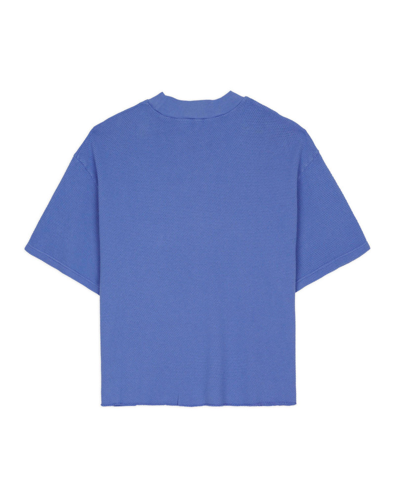 BRAIN DEAD Boxy Thermal Mock Neck T-Shirt - Blue outlook