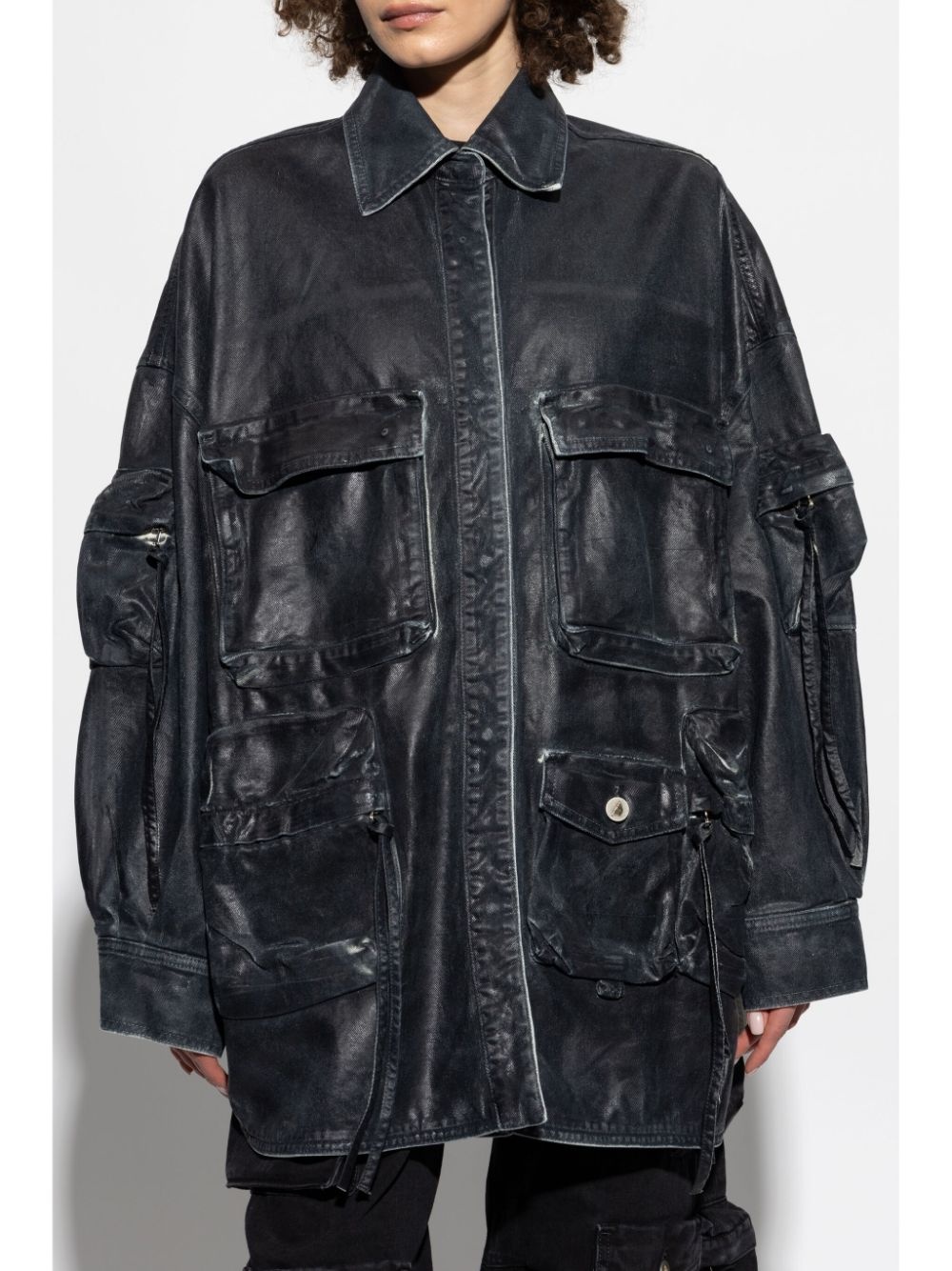 multi-pocket denim jacket - 3