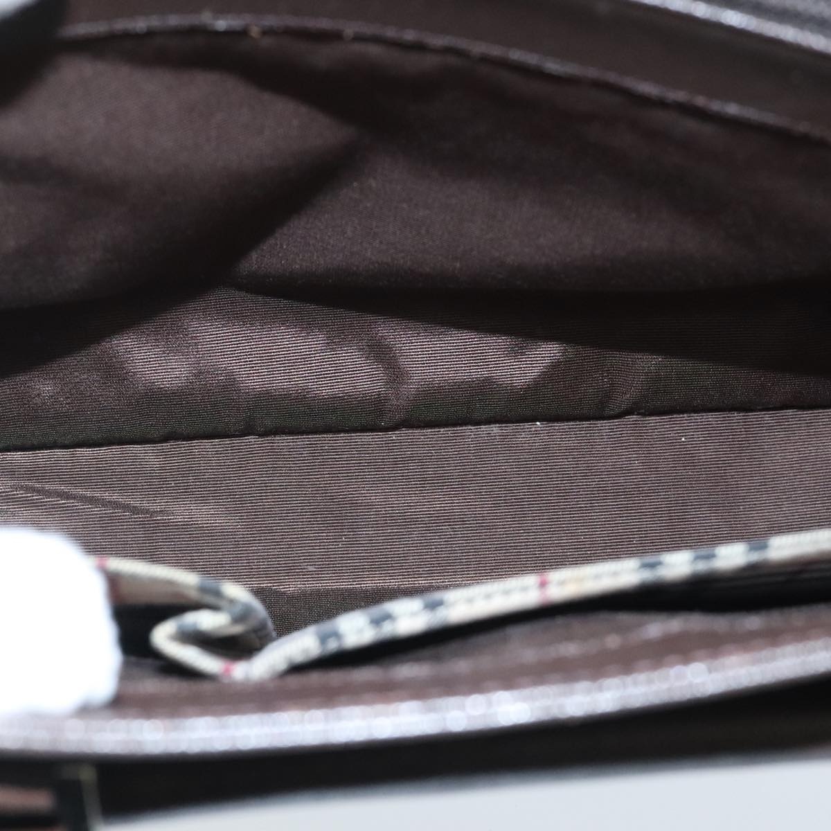 Burberry Hand Bag Leather Brown Silver - 8