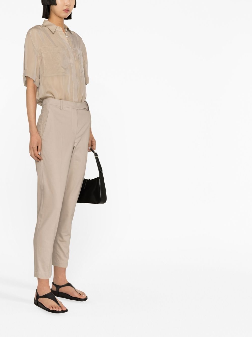 cropped slim-leg trousers - 4