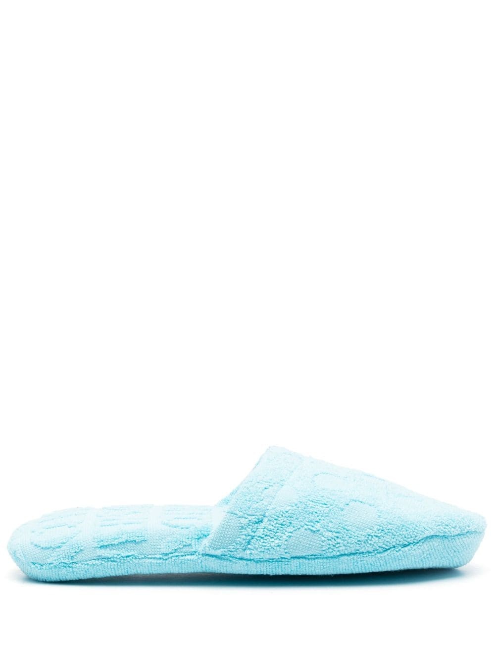 logo-pattern terry-cloth slippers - 1