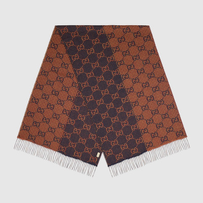 GUCCI GG rib knit wool scarf outlook