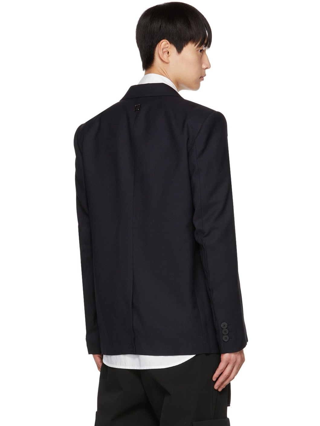 Navy Wool Blazer - 3