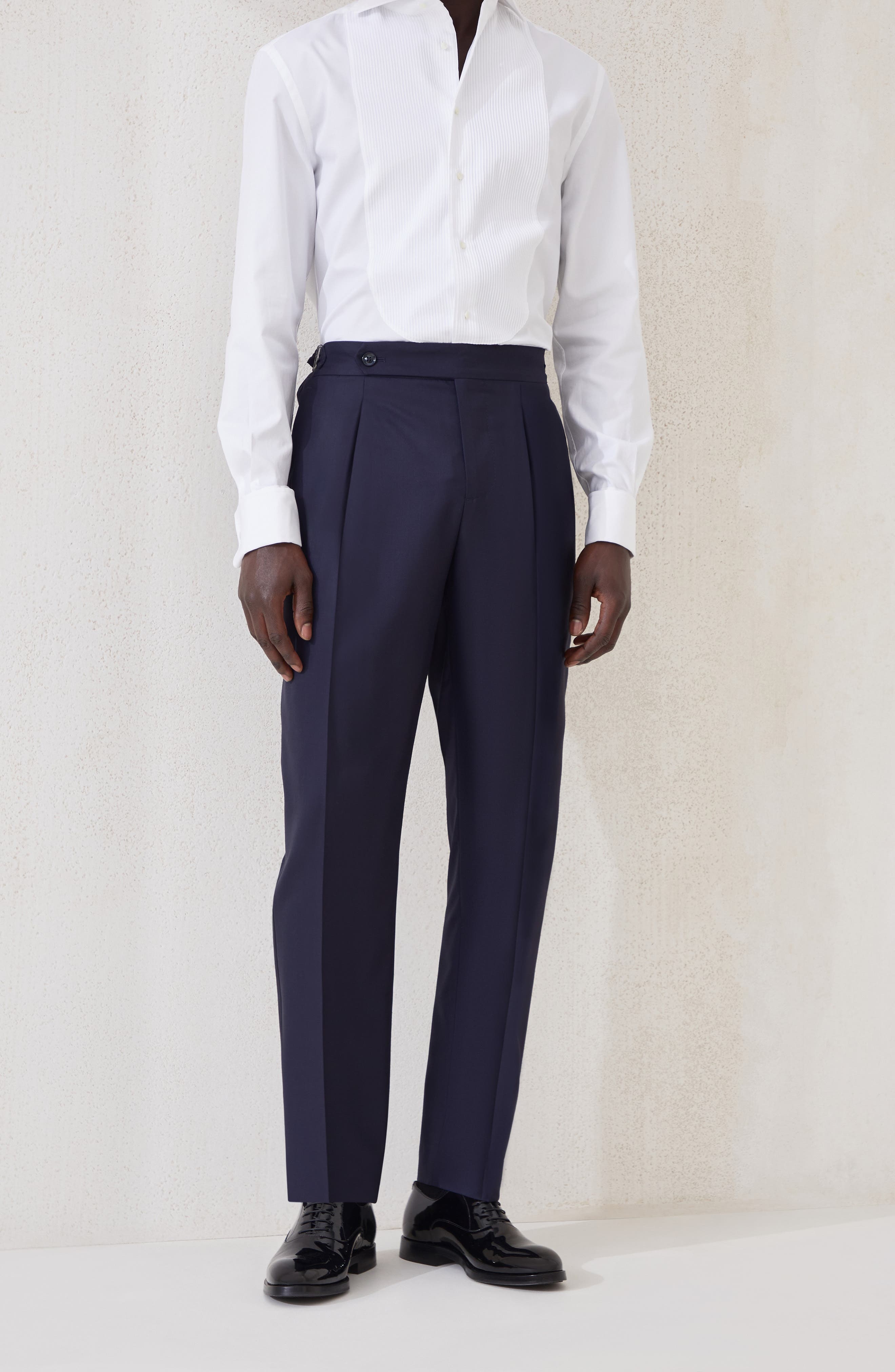 Brunello Cucinelli Tuxedo trousers with pleats in Navy Blue at Nordstrom - 2