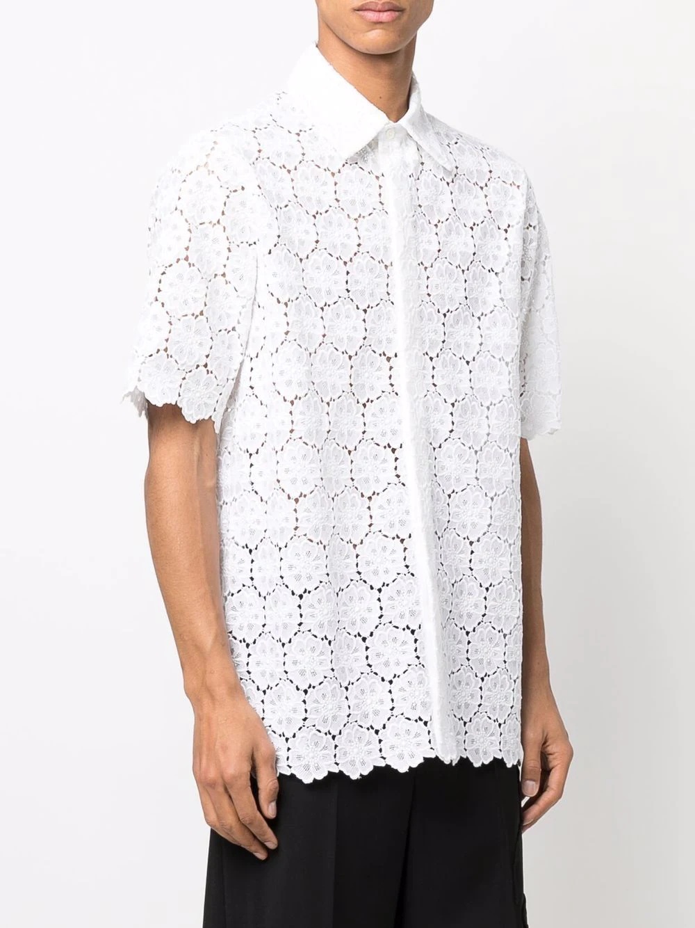 embroidered-design short-sleeve shirt - 3