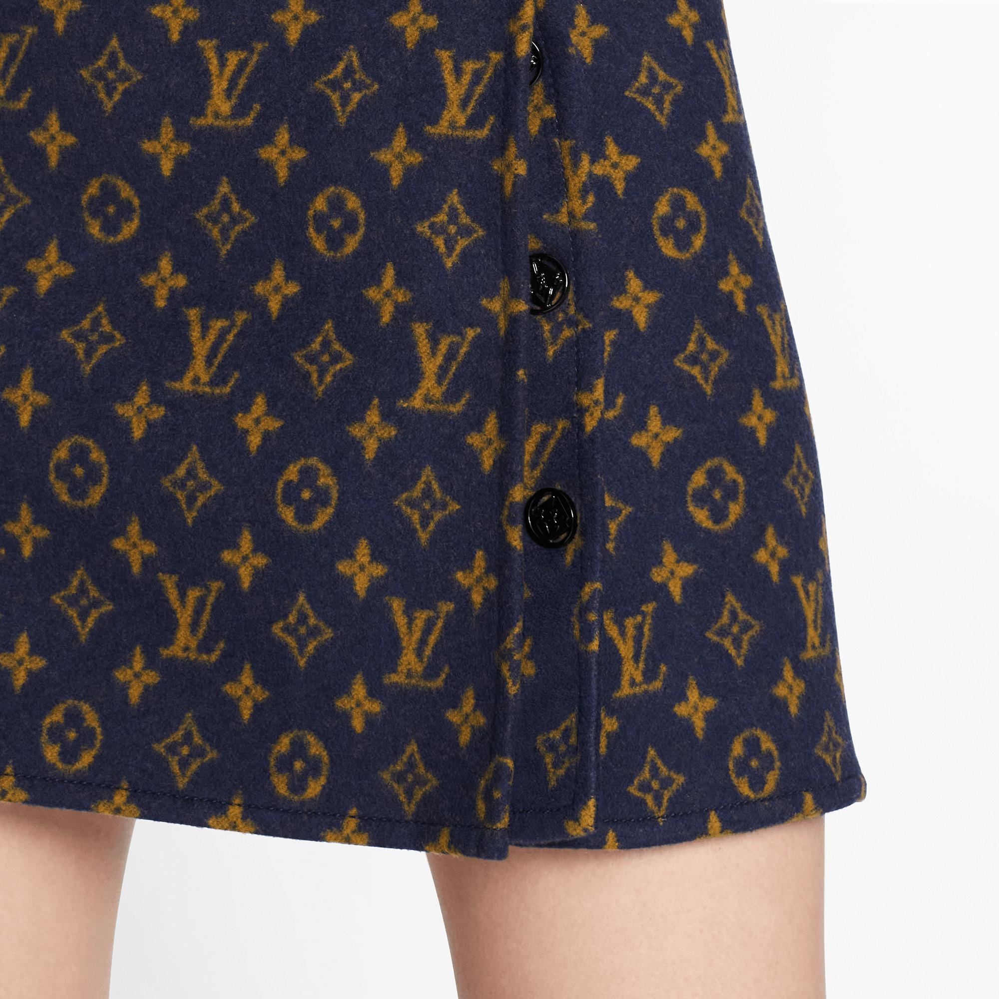 Double Face Monogram Jacquard A-Line Mini Skirt  - 4