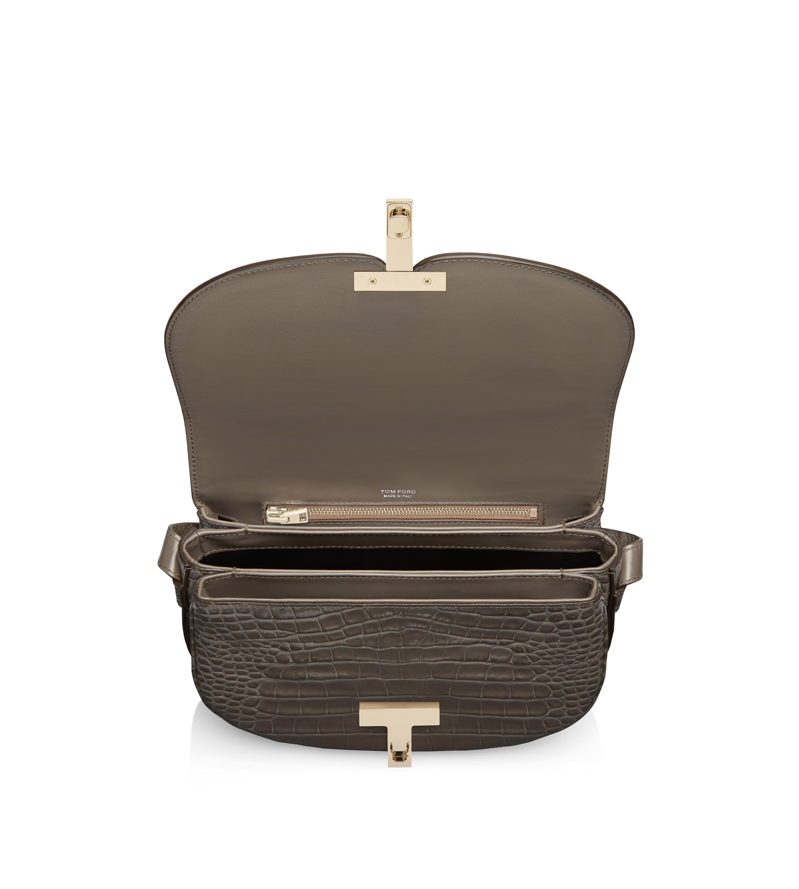 SHINY STAMPED CROCODILE LEATHER WALLIS CROSSBODY BAG - 4