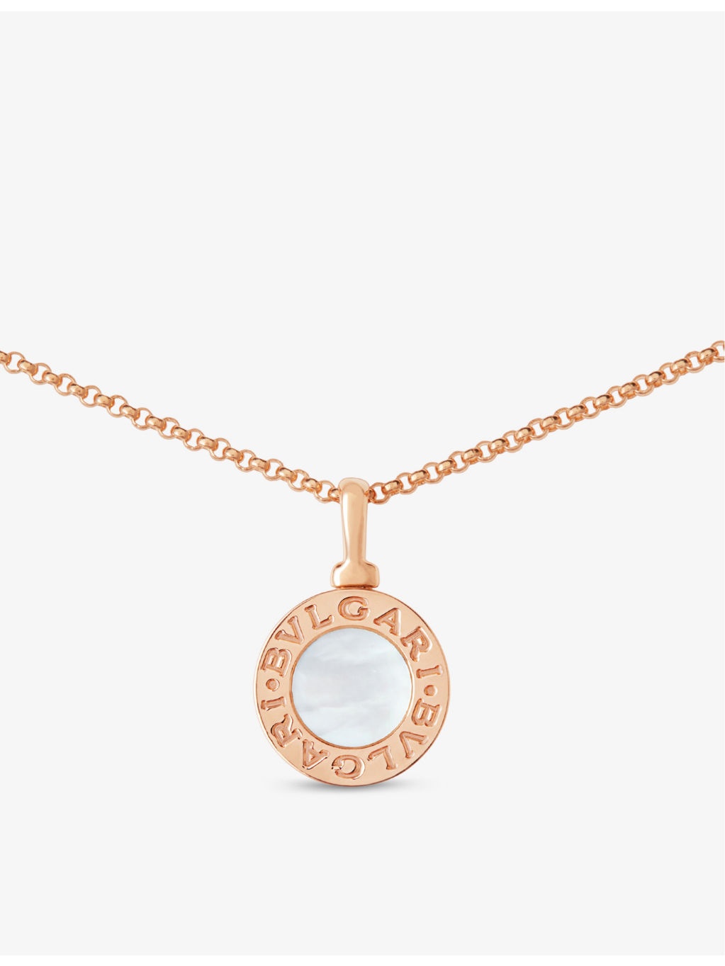 Bvlgari Bvlgari 18ct rose-gold and mother-of-pearl necklace - 3