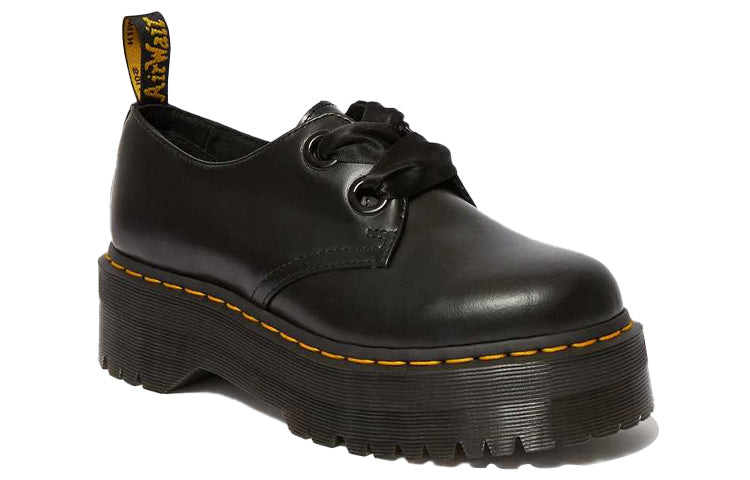 (WMNS) Dr. Martens Holly Leather Platform Shoes 'Black Buttero' 25234001 - 3