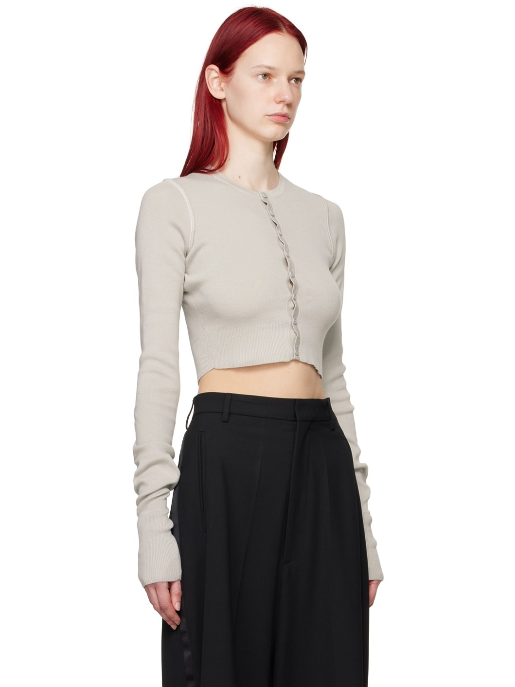 Gray Cutout Cardigan - 2