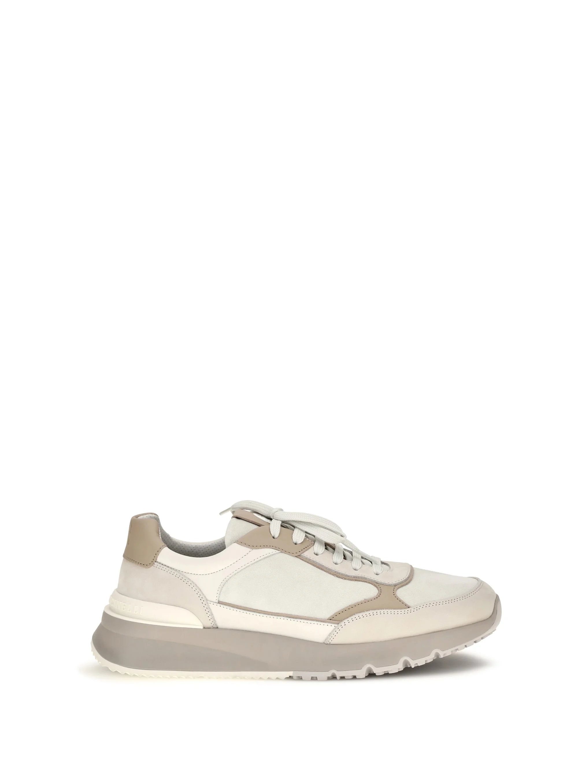 Brunello Cucinelli Leather Sneakers Optical Beige Men - 1
