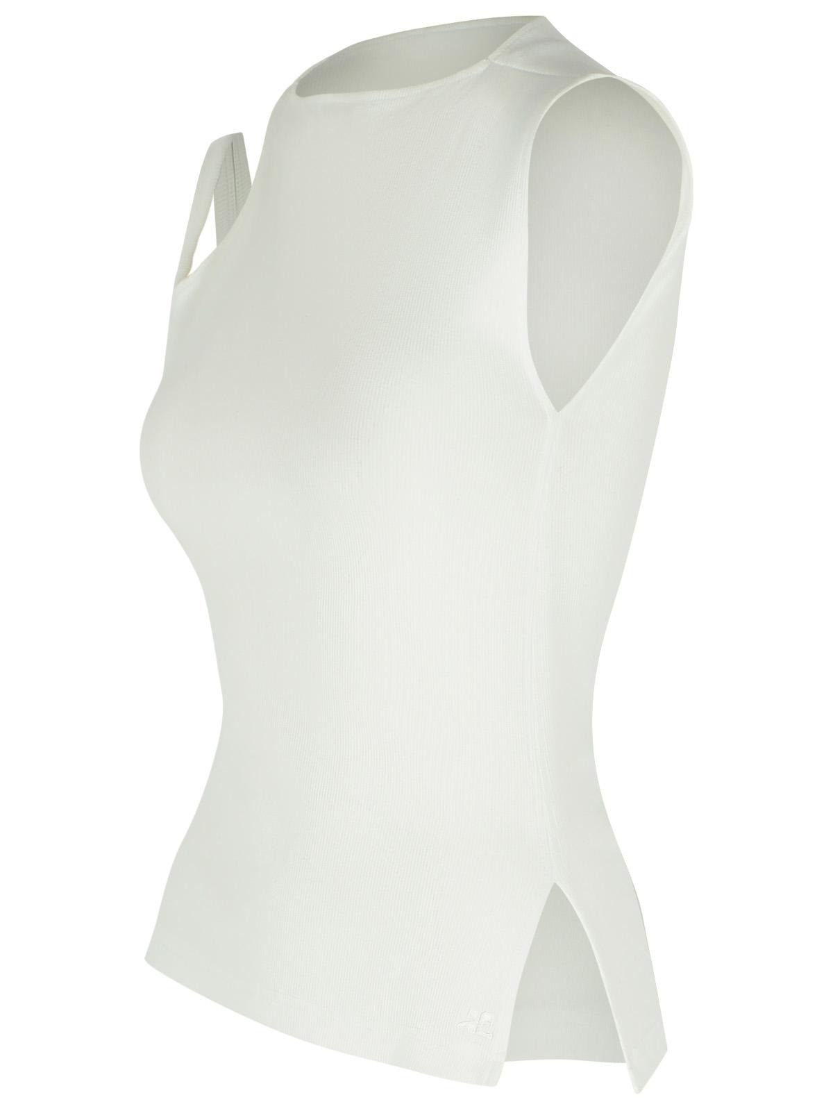 Courreges White Cotton Tank Top Women - 2