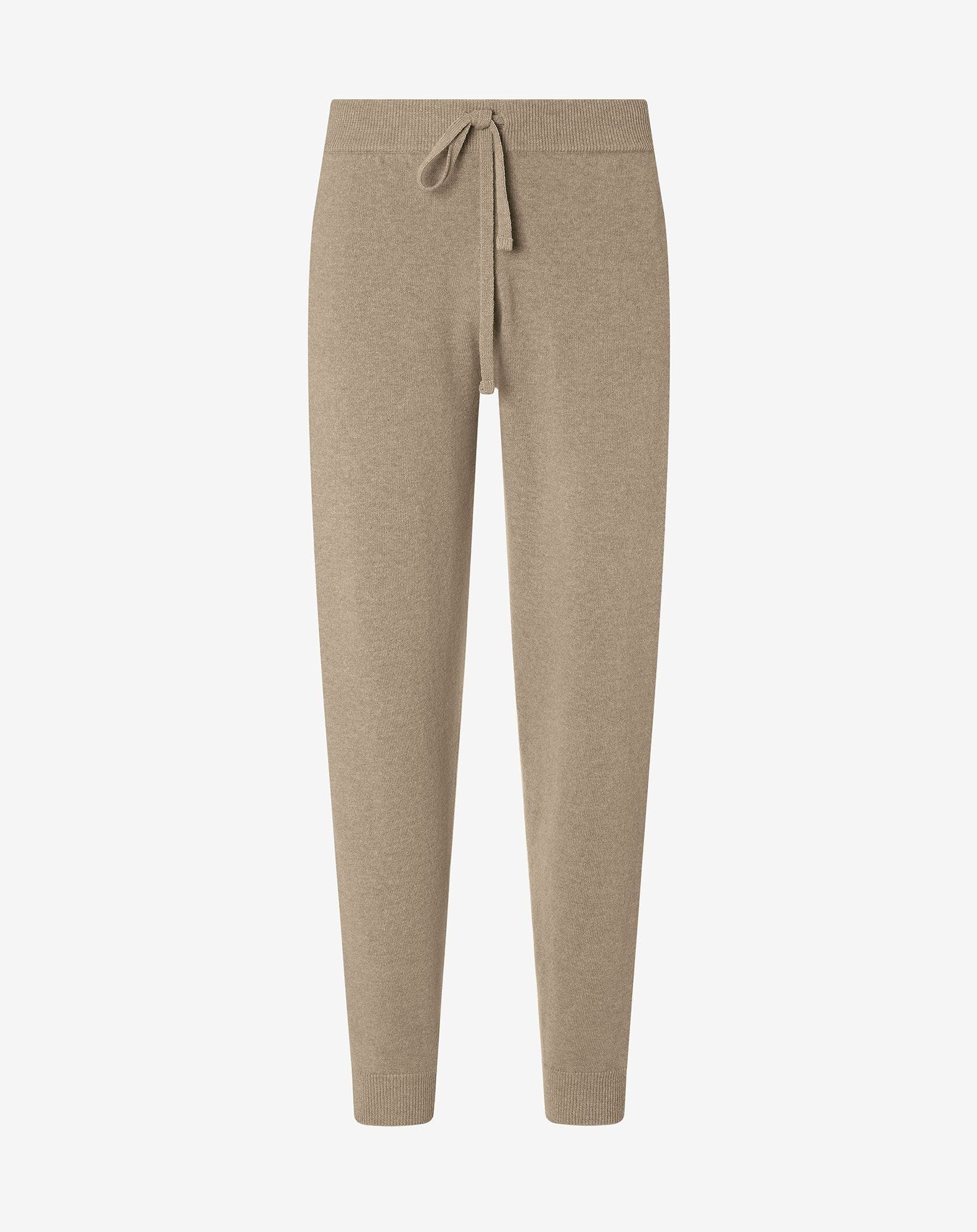 Beige cashmere blend joggers - 1