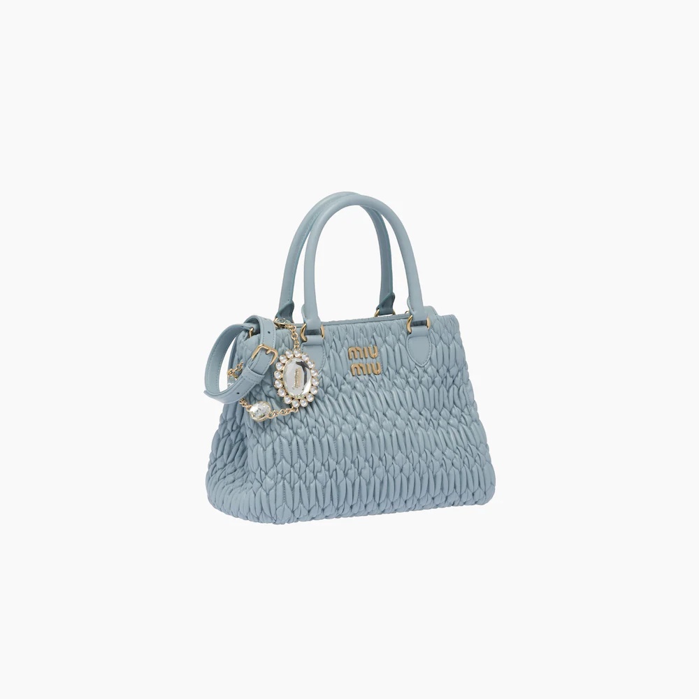 Miu Crystal nappa leather and crystal handbag - 4
