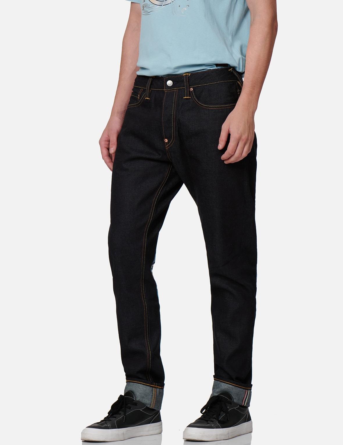 “THE GOD OF FORTUNE RIDING WAVES” DAICOCK EMBROIDERY CARROT-FIT JEANS #2017 - 8