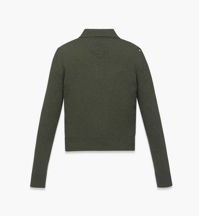 Mega Herringbone Polo Sweater in Wool Jacquard 3