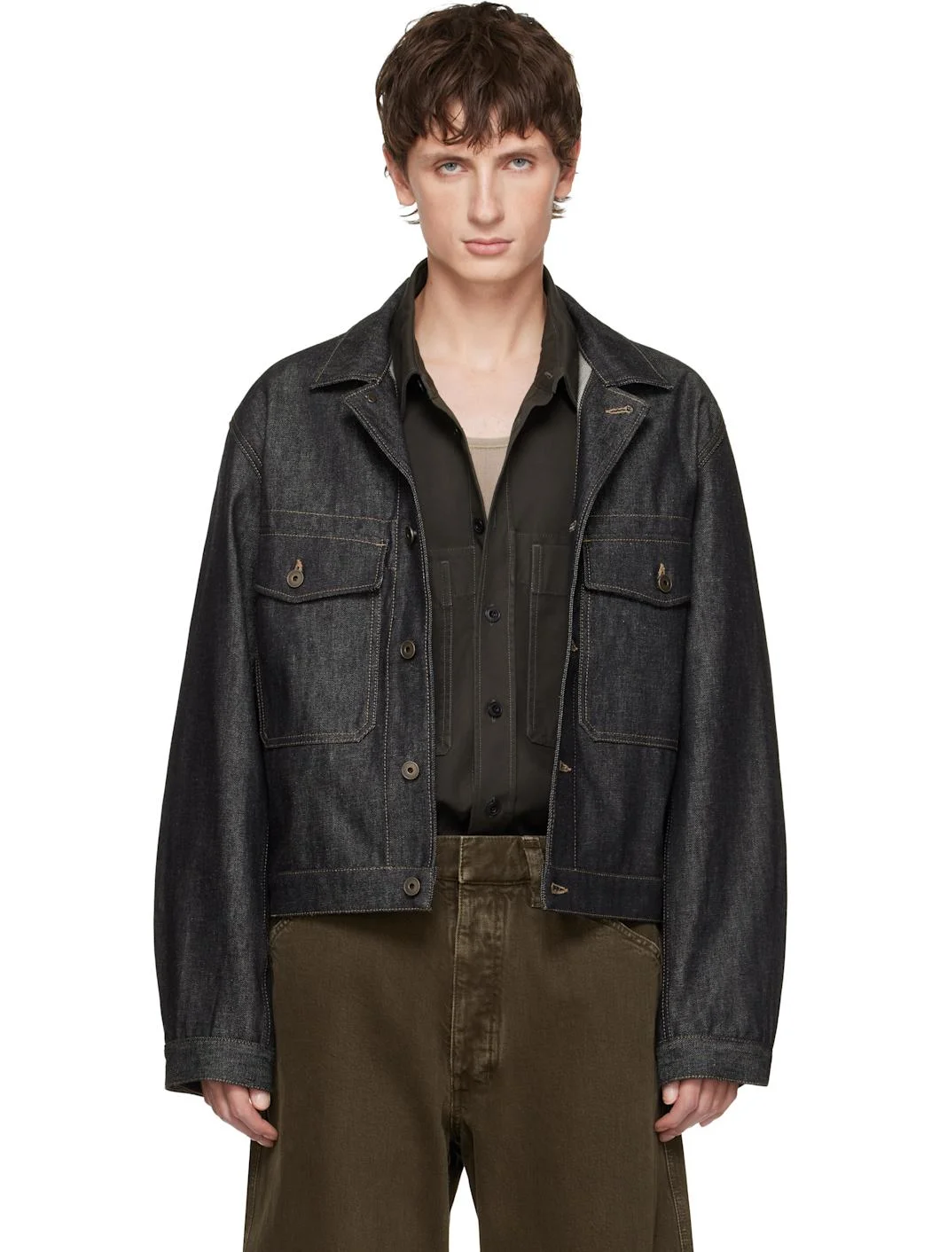 Navy Trucker Denim Jacket - 1