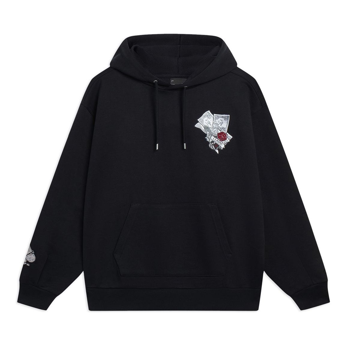 Li-Ning Skateboarding Millionaire Graphic Hoodie 'Black' AWDT223-3 - 1