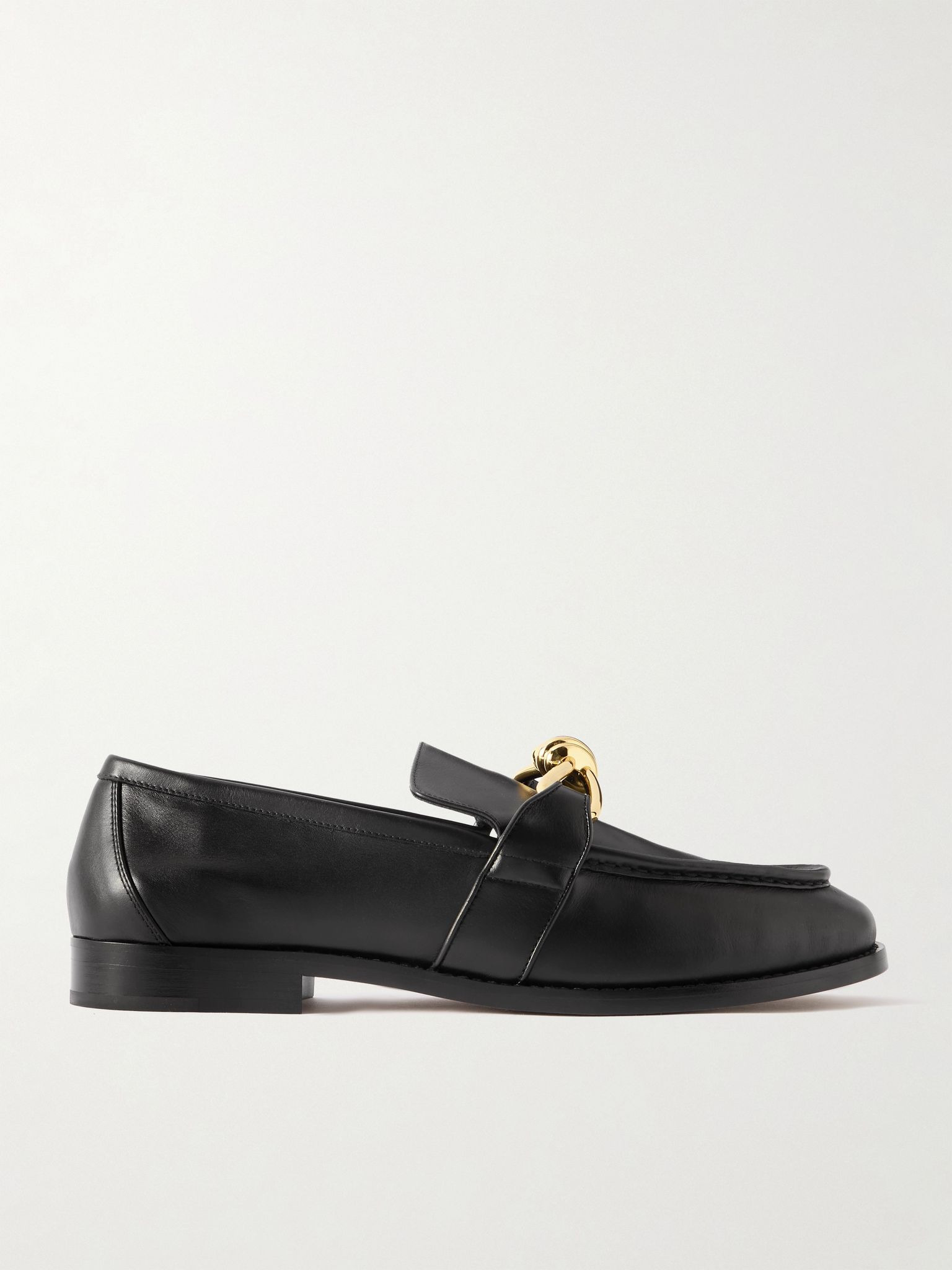 Astaire Knot-Detailed Leather Loafers Black - 1