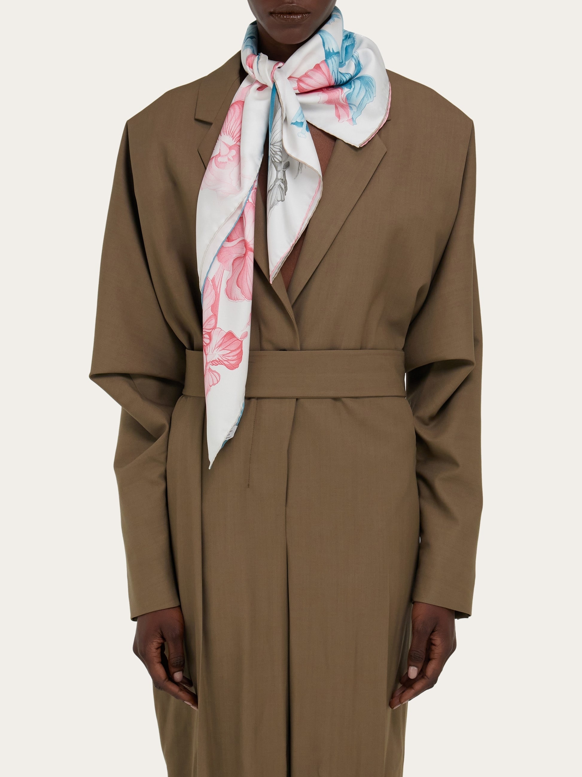 Hydrangea print silk scarf - 3