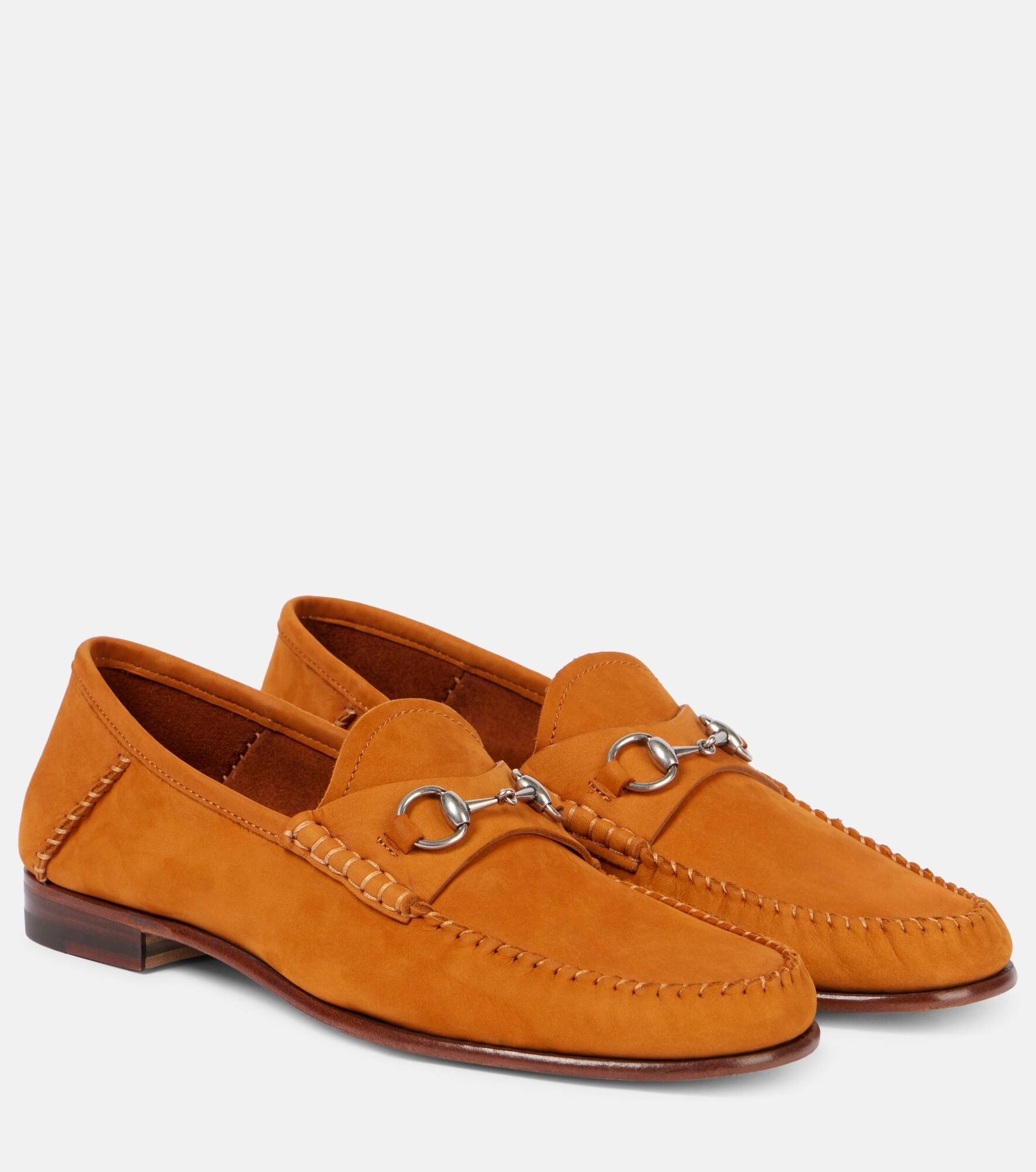 Gigi Horsebit suede penny loafers - 1