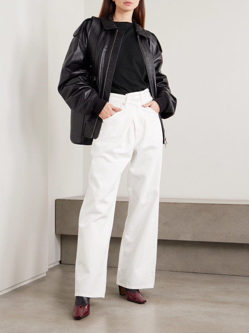 AGOLDE Beth Asymmetric Draped Cotton-jersey T-shirt outlook