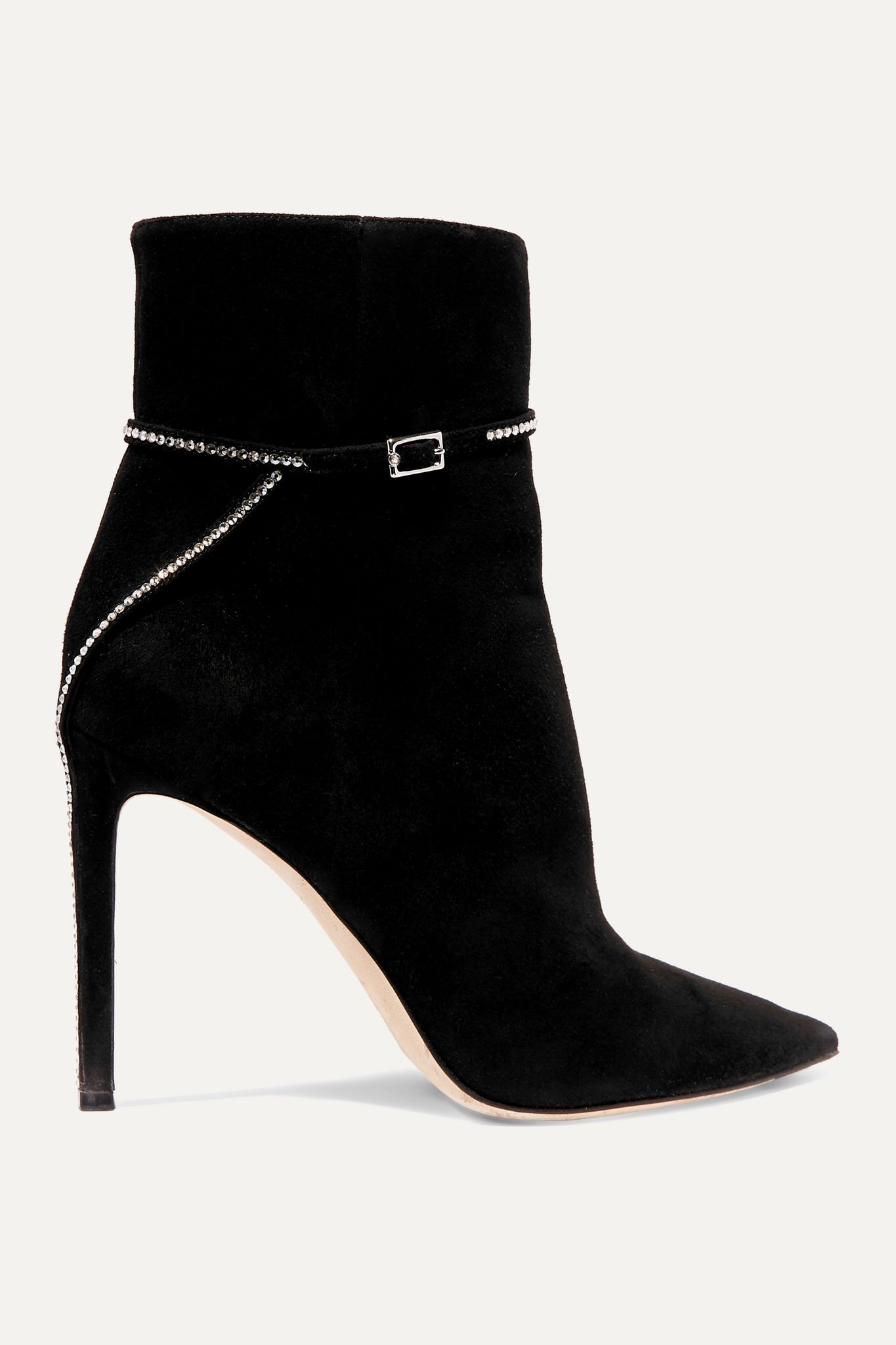 Leille 100 crystal-embellished suede ankle boots - 1