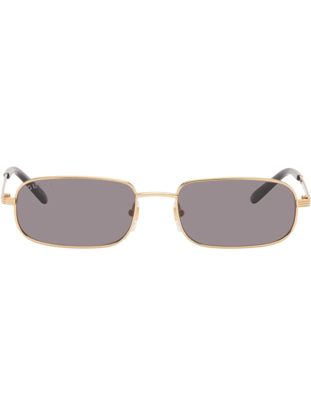 Gold Rectangular Sunglasses - 1