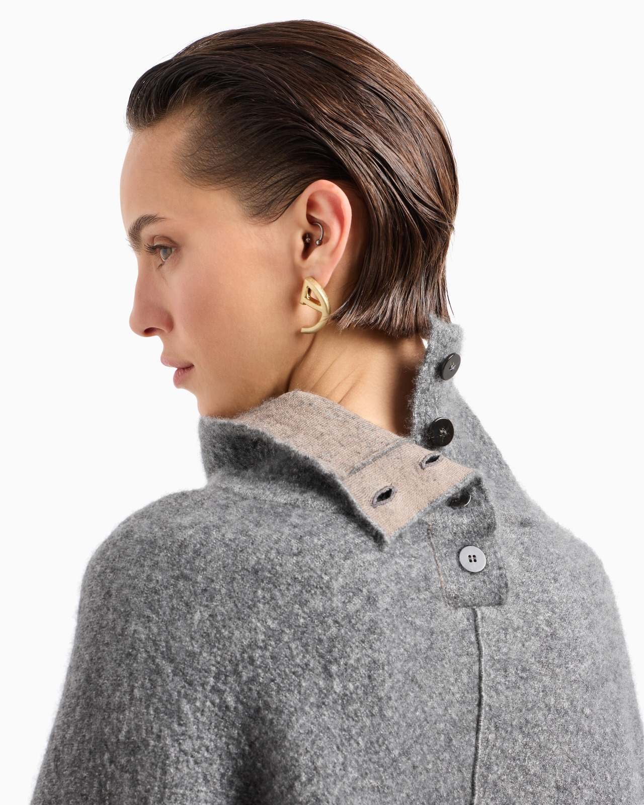 Viscose, cashmere and silk mock-neck jumper - 5