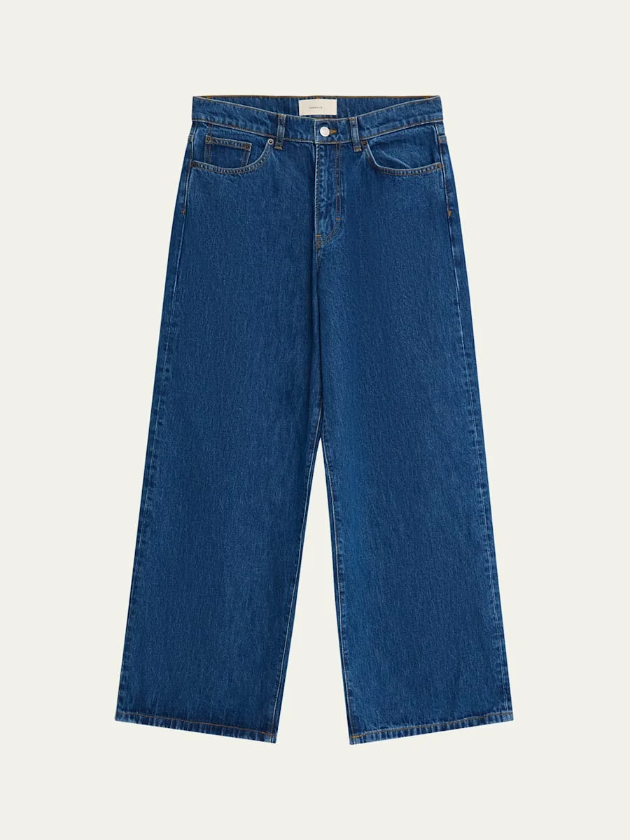Men's Med Blue Denim Wide-Leg Jeans - 1