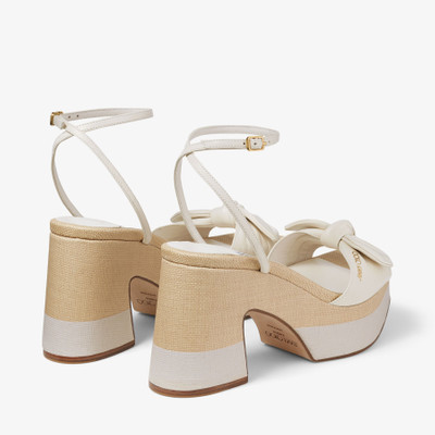 JIMMY CHOO Ricia 95
Latte/Natural Leather and Raffia Platform Sandals outlook