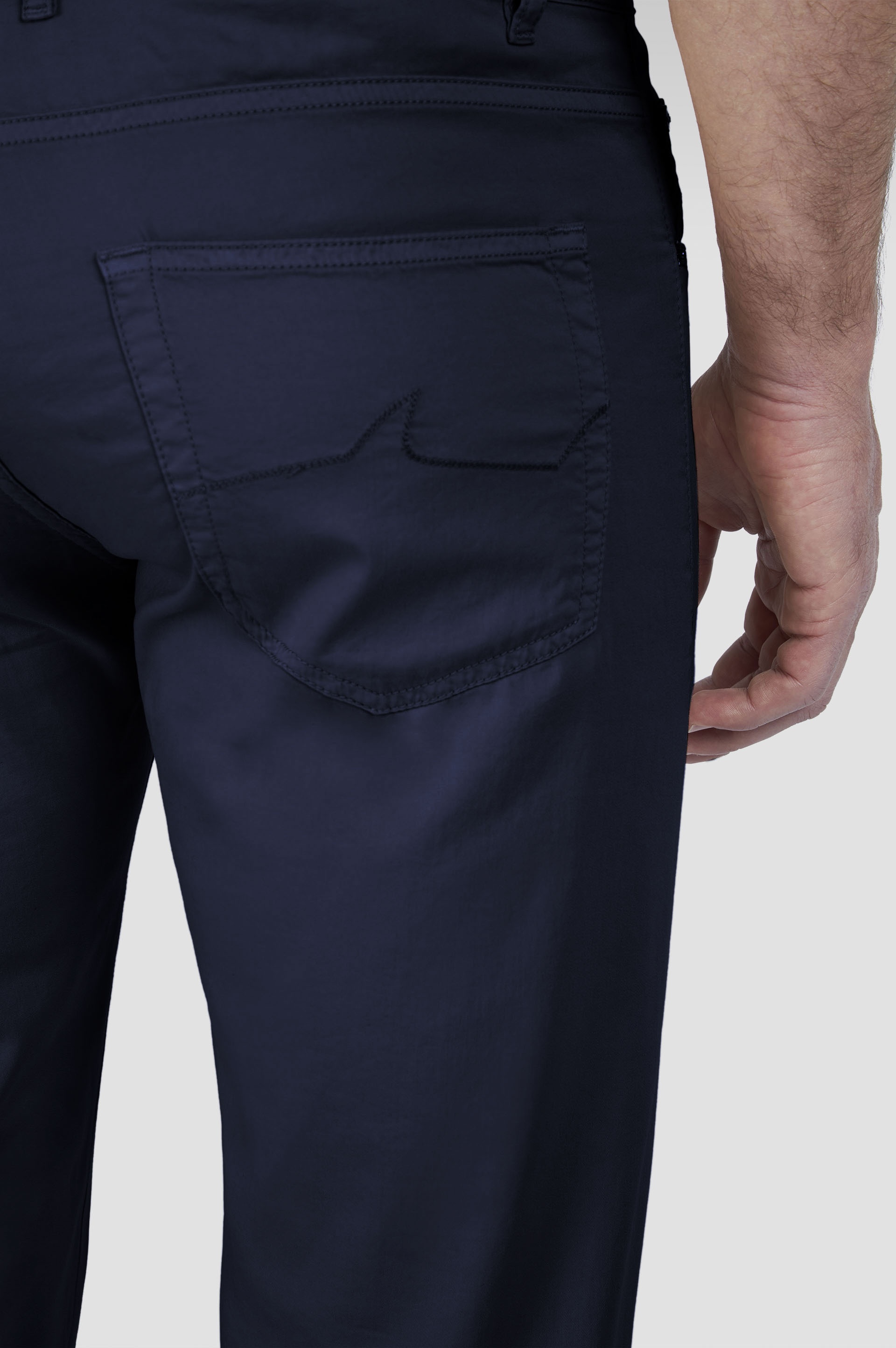 CHINO SILK STRETCH COTTON AND SILK PANTS - 4