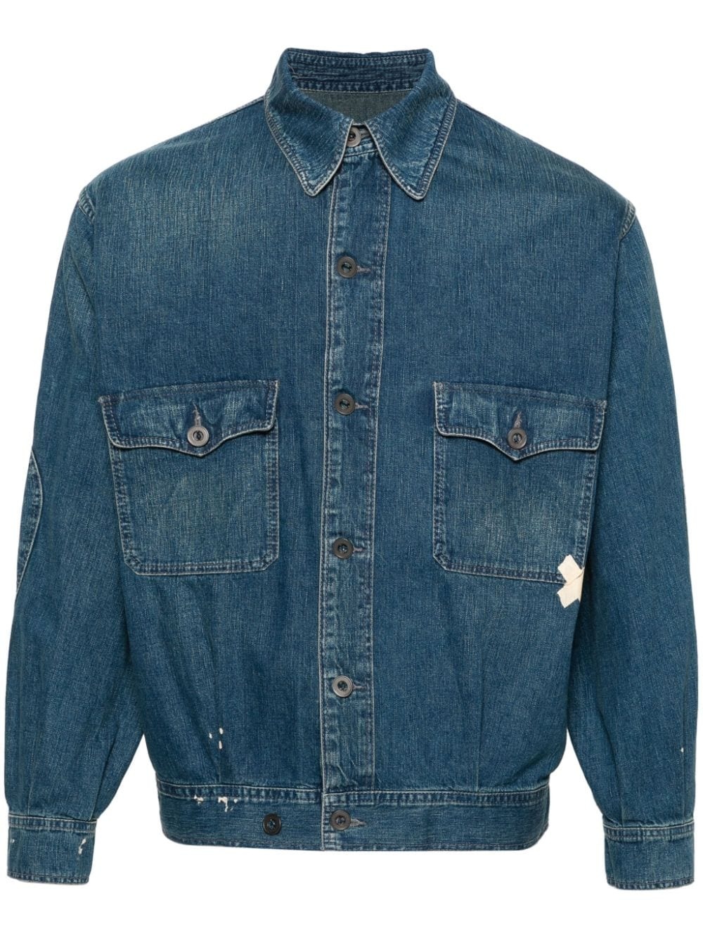 distressed denim jacket - 1