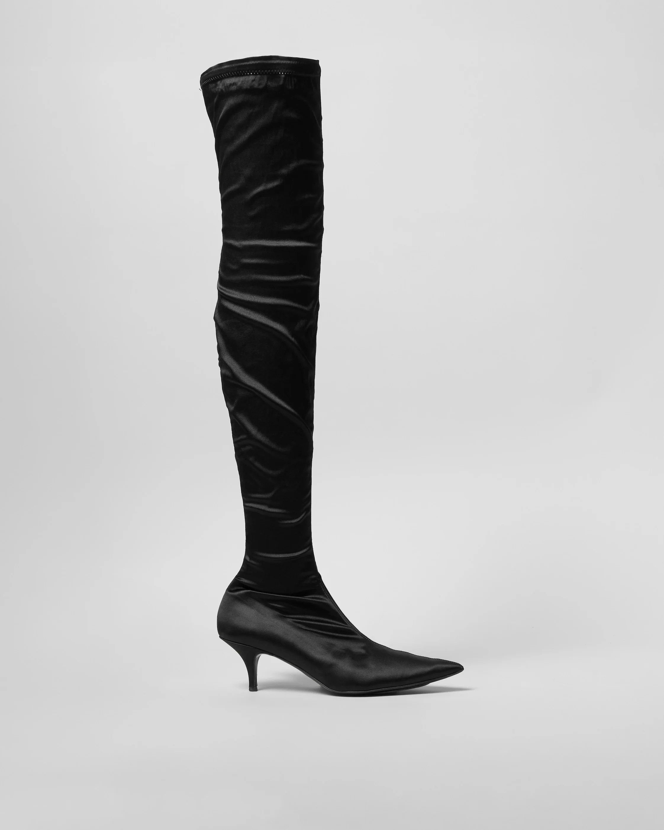 THIGH-HIGH SATIN BOOTY - 1