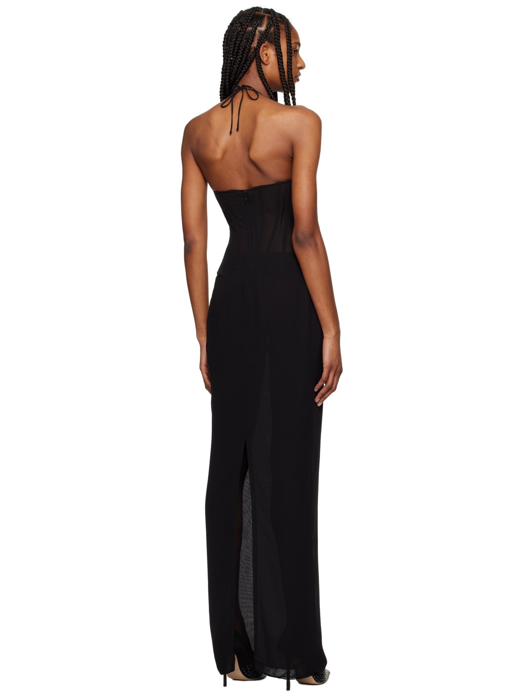 Black Paneled Maxi Dress - 3