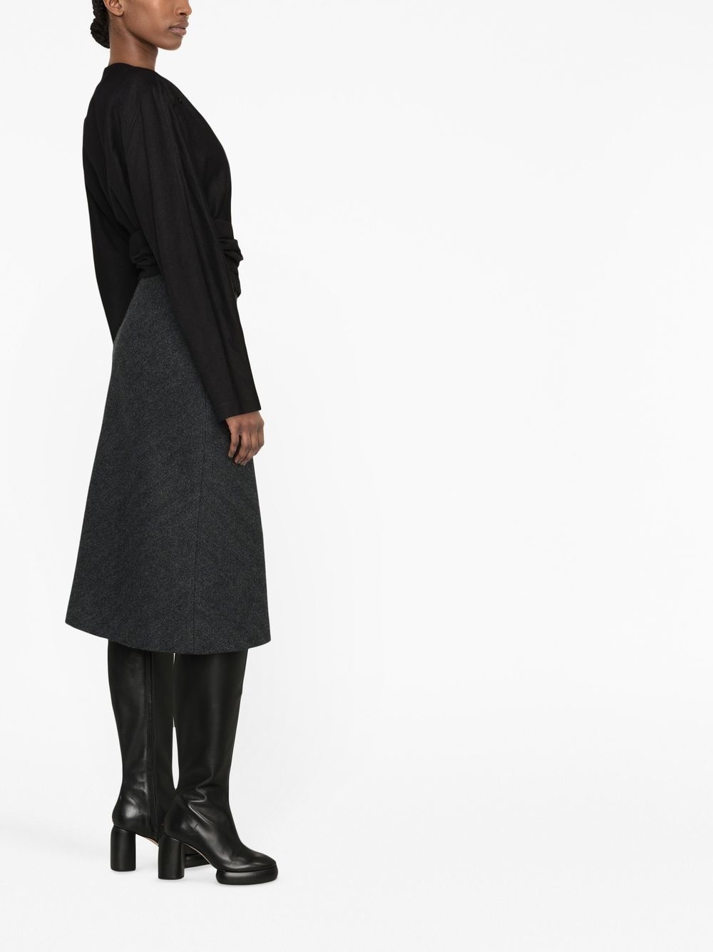 herringbone A-line skirt - 4