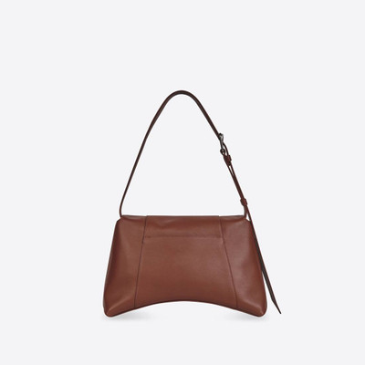 BALENCIAGA Women's Downtown Medium Shoulder Bag in Brown outlook