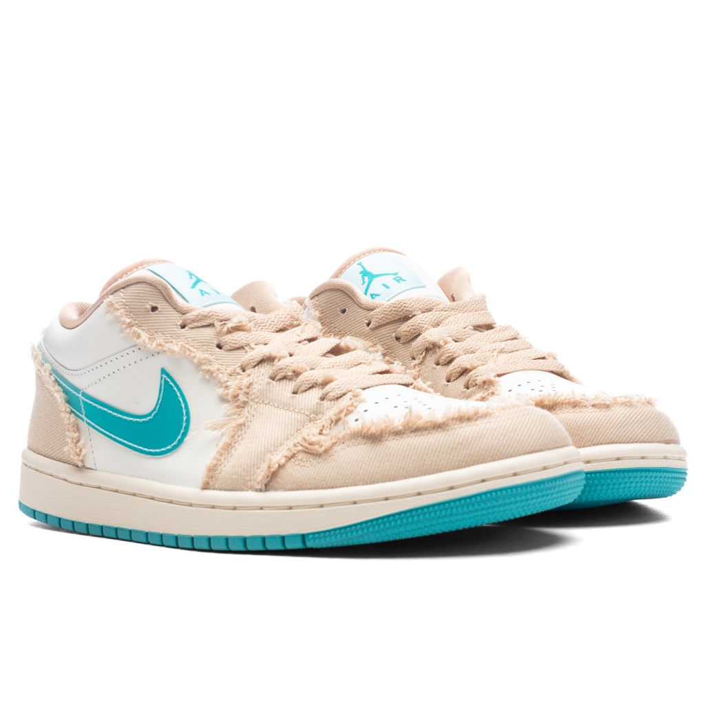 WOMEN'S  AIR JORDAN 1 LOW 'BEACHSIDE' - SESAME/DUSTY CACTUS/GLACIER BLUE - 2