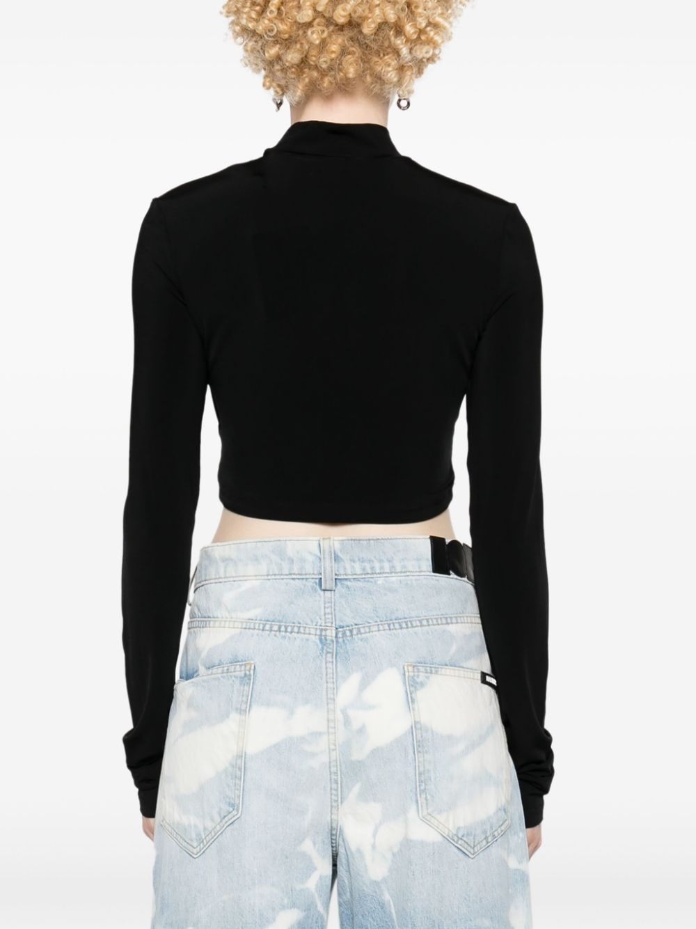 logo-print cropped T-shirt - 4