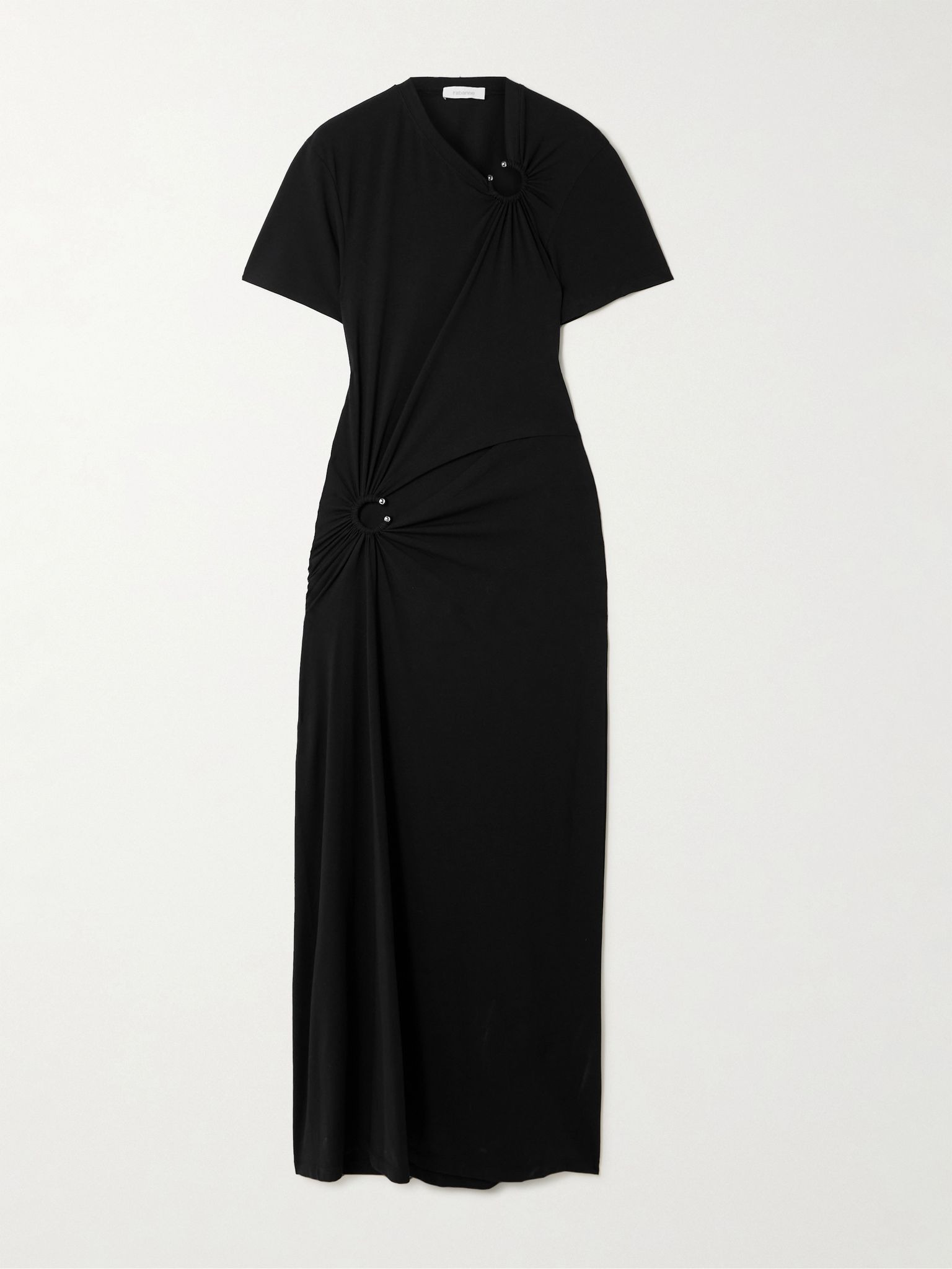 Embellished cutout jersey maxi dress Black - 1